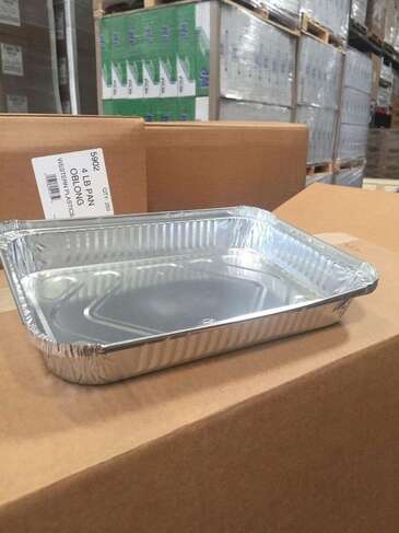 WESTERN PLASTICS Oblong Container, 4-Lbs, Aluminum Foil, (250/case) Western Plastics 5902