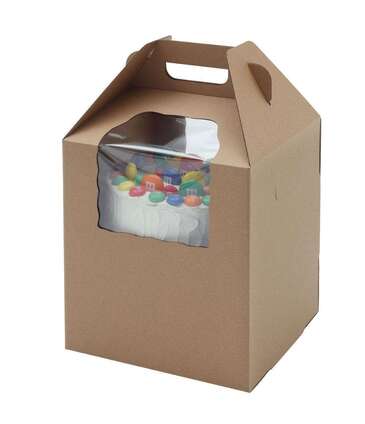 WHALEN PACKAGING Cake Carrier, 16” x 16” x 18”, Kraft, Paperboard ,E-Flute, Whalen Packaging WPTC1618KE