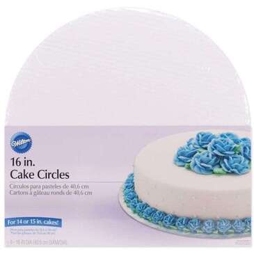 WILTON ENTERPRISES INC Cake Board, 16", White, Cardboard, Circle, 6 Pack, Wilton 2104-160