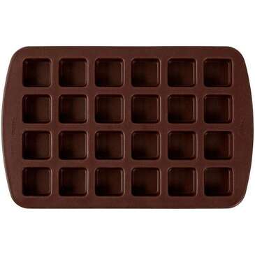 WILTON ENTERPRISES INC Bite-Size Brownie Squares Mold, 13", Silicone, 24 Cavities, Wilton 2105-4923