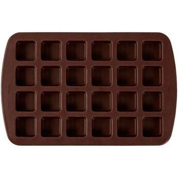 WILTON ENTERPRISES INC Bite-Size Brownie Squares Mold, 13", Silicone, 24 Cavities, Wilton 2105-4923