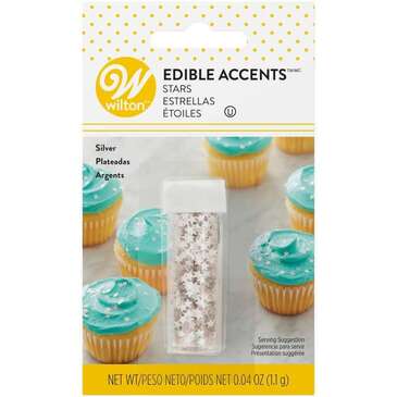 WILTON ENTERPRISES INC Star Sprinkles, Silver, Edible, Wilton 703-201