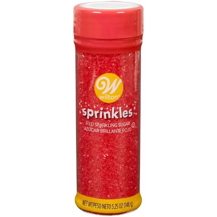 Ardous Wilton Red Sparkling Sugar Sprinkles – 5.25 oz Decorating Crystals(Ardous FOOD-020682-SplitCase)