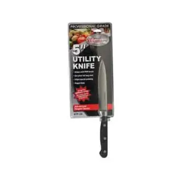 Winco Utility Knife, 5", Black, Steel, Winco KFP-50