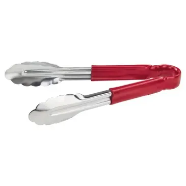 Winco Utility Tongs, 9", Red, Stainless Steel, Winco UT-9HP-RED