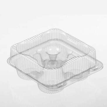 WNA COMET WEST-ACCESS PARTNERS Muffin Container, Clear, Hinged, 4-Pack (250/Case) WNA  PPK2116