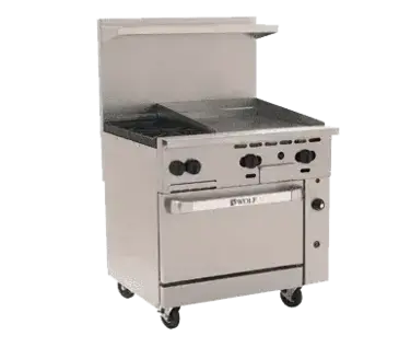 Wolf C36S-2B24G Range, 36" Restaurant, Gas