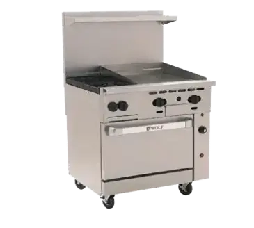 Wolf C36S-2B24G Range, 36" Restaurant, Gas