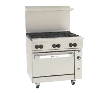 Wolf C36S-6B Range, 36" Restaurant, Gas