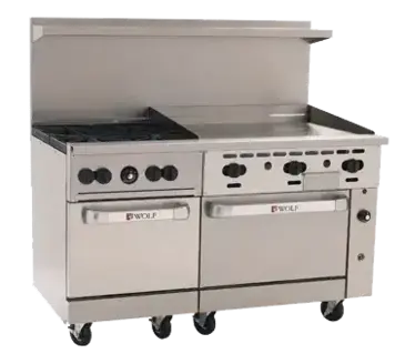 Wolf C60SS-4B36G Range, 60" Restaurant, Gas