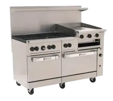 Wolf C60SS-6B24GB Range, 60" Restaurant, Gas