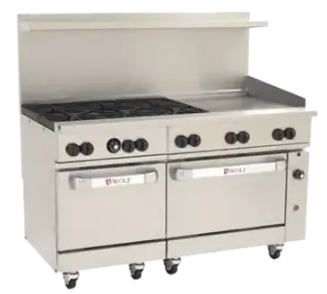 Wolf C60SS-6B24GT Range, 60" Restaurant, Gas