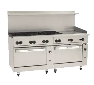 Wolf C72CC-8B24GT Range, 72" Restaurant, Gas