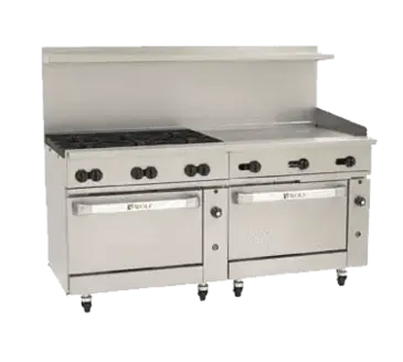 Wolf C72SC-6B36GT Range, 72" Restaurant, Gas