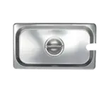 Admiral Craft 1/3 Size Stainless Steel Steam Table Pan Cover Slotted with Handle 18/8 Lid