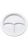 Admiral Craft 10" Melamine 3-Compartment Plate Durable Divided Plate