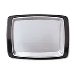 Admiral Craft 13" x 8" Oblong Sizzling Steak Platter Holder – Black Bakelite Underliner