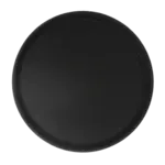 Admiral Craft 14" Round Black Fiberglass Non-Skid Serving Tray Commercial