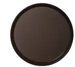 Admiral Craft 14" Round Brown Fiberglass Non-Skid Serving Tray Commercial
