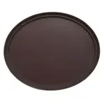 Admiral Craft 29" Oval Brown Fiberglass Non-Skid Serving Tray Commercial