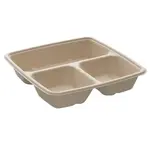 3-Compartment Bagasse Meal Box Tray