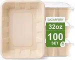 32 oz Bagasse Food Tray – Compostable Takeout Container