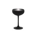 Wine Glass,16.5oz, Black Matte/Silver, Glass, Coupe-Shaped, Glisten, (24/Case) Oneida X3520012T/2493