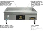 AccuTemp EGF2083A3650-T1 Griddle, Electric, Countertop