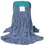 ACS INDUSTRIES, INC. Mop Head, Large, Blue, Cotton / Synthetic Blend, Looped-End, ACS Industries M8707