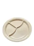 Admiral Craft 10" Melamine 3-Compartment Plate Beige Durable Divided Plate