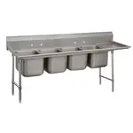 Advance Tabco 9-64-72-36R Sink, (4) Four Compartment