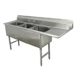 Advance Tabco FC-3-1524-24R Sink, (3) Three Compartment