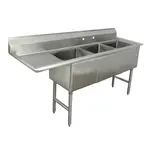 Advance Tabco FC-3-1824-18L Sink, (3) Three Compartment