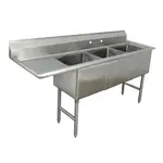 Advance Tabco FC-3-2424-24L-X Sink, (3) Three Compartment