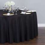 AMBASSADOR LINEN Tablecloth, 120", Black, Polyester, Round, Ambassador Linen 120RD-010111