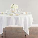 AMBASSADOR LINEN Square Polyester Table Cloth, White Linen Tablecloth 70SQR-010101