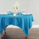 AMBASSADOR LINEN Tablecloth, 70", Turquoise, Polyester, Square, Ambassador Linen 70SQR-010169