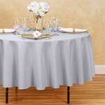 AMBASSADOR LINEN Table Cloth, 90", Silver, Polyester, Round, Ambassador Linen 90RND-010115