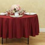 AMBASSADOR LINEN Tablecloth, 90", Burgundy, Polyester, Round, Ambassador Linen 90RND-010131
