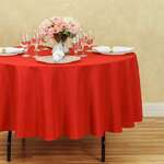AMBASSADOR LINEN Tablecloth, 90", Red, Polyester, Round, Ambassador Linen 90RND-010135 