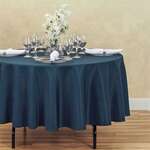 AMBASSADOR LINEN Tablecloth, 90", Navy Blue, Polyester, Round, Ambassador Linen 90RND-010178