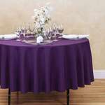 AMBASSADOR LINEN Tablecloth, 90", Purple, Polyester, Round, Ambassador Linen 90RND-010185