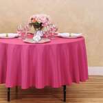 AMBASSADOR LINEN Tablecloth, 90", Fuchsia, Polyester, Round, Ambassador Linen 90RND-010187