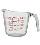 Anchor Hocking Measuring Cup, 16 Oz, Clear, Red Graphics, Glass, Anchor Hocking 55177AHG18