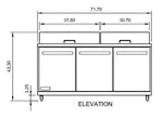 Arctic Air AST72R Refrigerated Counter, Sandwich / Salad Unit