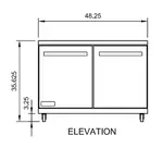 Arctic Air AUC48R Refrigerated Counter, Work Top
