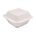 ARVESTA Clamshell Container, 6" X 6", White, Bagasse, 500/case, Arvesta HL-66A