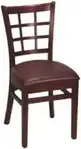 ARVESTA Chair, Mahogany, Wood, Grid Back, Pad Seat, Arvesta WCH-12M-MS