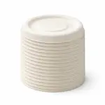 Bagasse Lids for 2 oz Portion Cups – Compostable Sugarcane Condiment Cup Lids