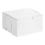 Bakery box; Ivory board; White/white; L 7 in.; W 7 in.; H 4 in.
